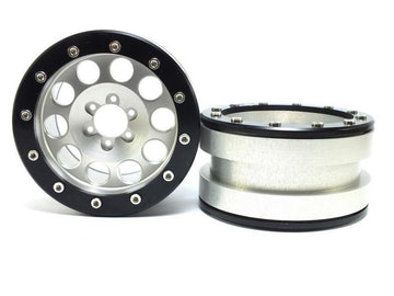 2.2" Beadlock Wheels PT-REVOLVER silver/black (2) w/o wheel hub