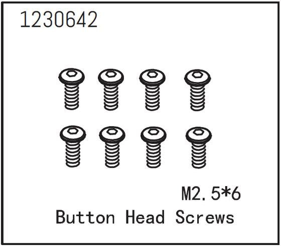 Absima - 1230642 - 2.5x6mm Skruer med hoved - 8 stk