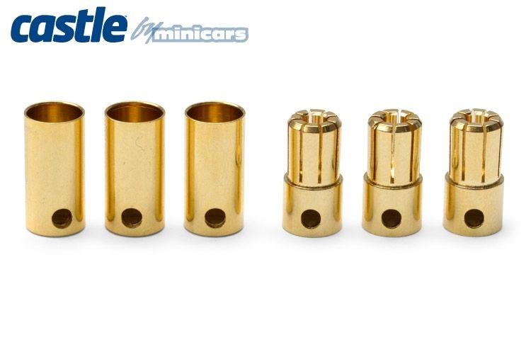 Castle - CC-Bullet-6.5MM - 6.5mm guldstik - Op til 200A - 3 stk