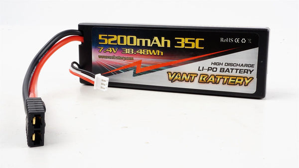 Vant - 7.4V Lipo batteri med 5200 mAh, 35C i Hardcase med Traxxas stik