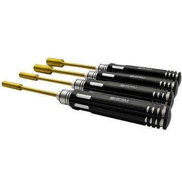 Topnøglesæt til møtrikker i følgende størrelser 4,0 mm, 5,5 mm, 7,0 mm og 8,0 mm