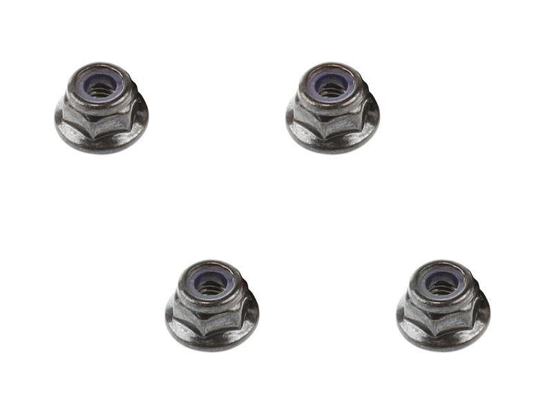 Arrma - ARA708001 - FLANGE LOCK NUT M4 BLACK (4PCS)