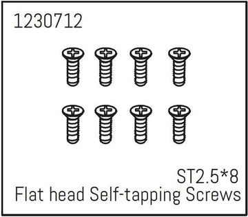 Absima - 1230712 - 2,5x8mm Skruer, selvskærende - 8 stk