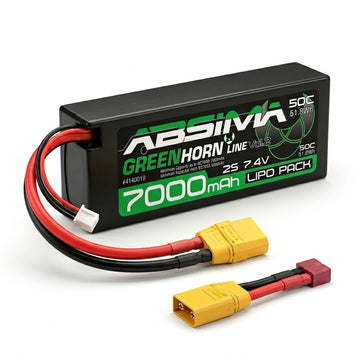 7,4V Greenhorn LiPo 2S 50C 7000 HC (XT90/T-Plug)