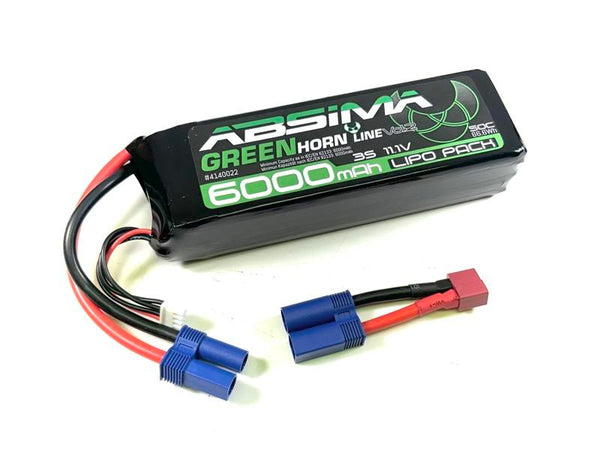 Absima - 4140022 - 11.1V Lipo Battery with 6000 mAh, 50C in Softcase with EC5/Deans Connector