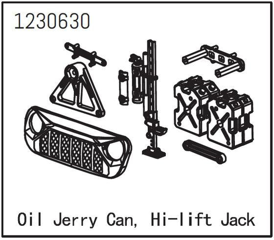 Absima - 1230630 - FrontGril, Jerry Can og High Lift Jack til Sherpa CR3.4
