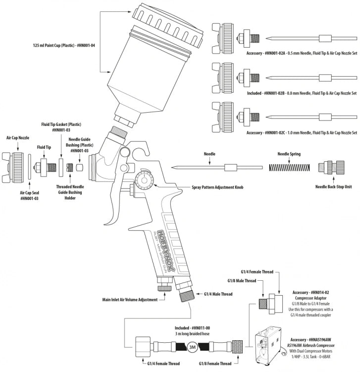 Hobbynox - HN001-04 - RUBY Paint Cup 125ml with Plastic Cap