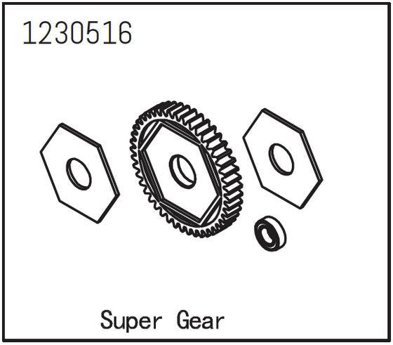 Absima - 1230516 - 45T Spurgear med 32 Pitch i plastik med slipper koblingsplader.