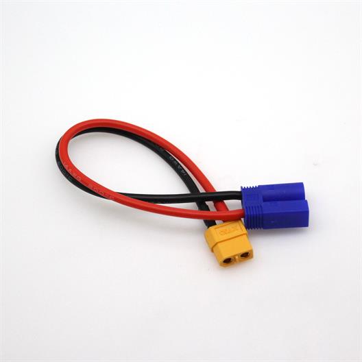 Hobby Details - KR17045 - Opladekabel XT60 hunstik til EC5 hanstik - 20cm 14AWG