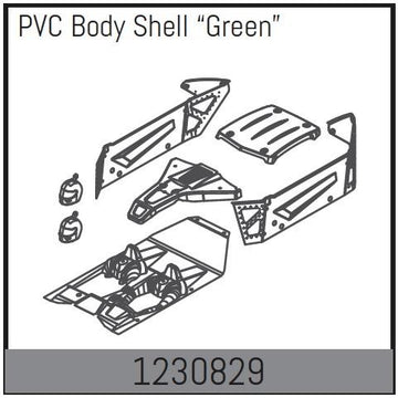 Absima - 1230829 - Karosseri, færdigmalet Grøn