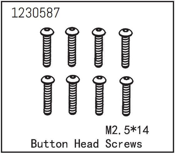 Absima - 1230587  - 2.5x14mm Skruer med hoved - 8 stk