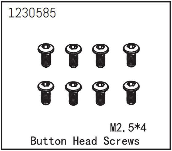 Absima - 1230585 - 2.5x4mm Skruer med hoved - 8 stk