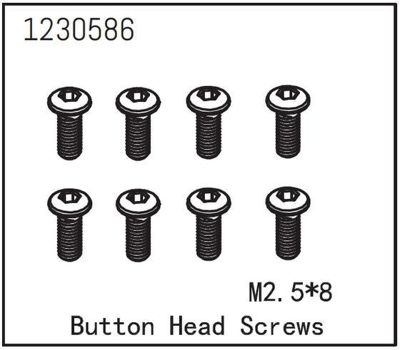 Absima - 1230586  - 5x8mm Skruer med hoved - 8 stk