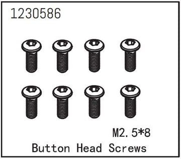 Absima - 1230586  - 5x8mm Skruer med hoved - 8 stk