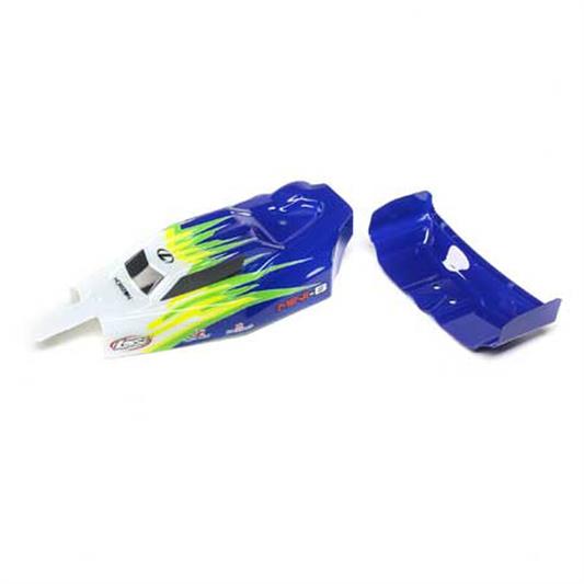 Losi - LOS210019 - Body and Wing, Blue/White: Mini-B