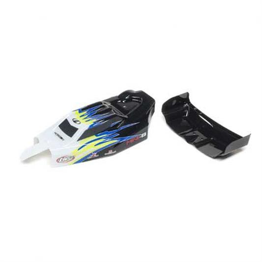 Losi - LOS210020 - Body and Wing, Black/White: Mini-B