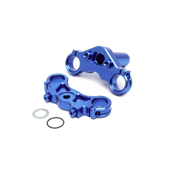 Losi - LOS364003 - Aluminum Triple Clamp Set, Blue: Promoto-MX