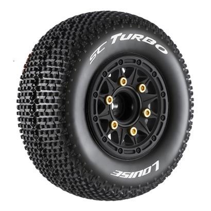 LouiseRC - T3147SB - SC-Turbo Tires Glued on Short Course Wheels with 12/14/17 mm Hex - Soft - 2 pcs