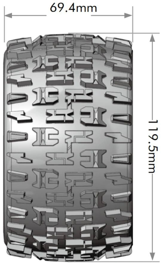 Tires & Wheels MT-PIONEER 1/10 Soft (Removable 12, 14 & 17mm Hex) (2)