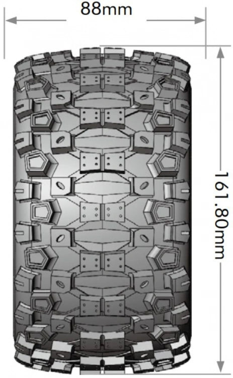 Tires and Wheels ST-UPHILL 3,8" Sport MFT (Removable 17mm Hex 0" & 1/2" Offset) (2)