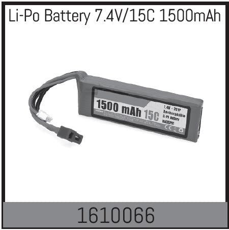 7.4V LiPo Battery 15C 1500mAh