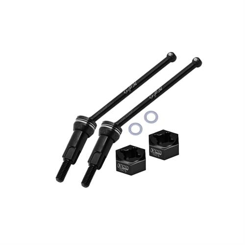 GPM - MGG048F/RS - 4140 MEDIUM CARBON STEEL FRONT / REAR CVD DRIVE SHAFTS WITH ALUMINUM 7075 WHEEL HEX FOR ARRMA 1/18 GRANITE GROM / 1/14 TYPHON GROM
