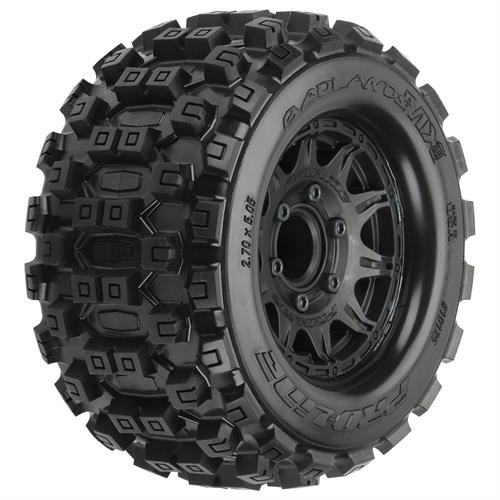 Pro-Line - PL10125-10 - Badlands MX28 2.8" All Terrain dæk på fælge 12 mm hex - Passer til Stampede 2wd/ 4wd - Udskiftelig 6x30 Hex