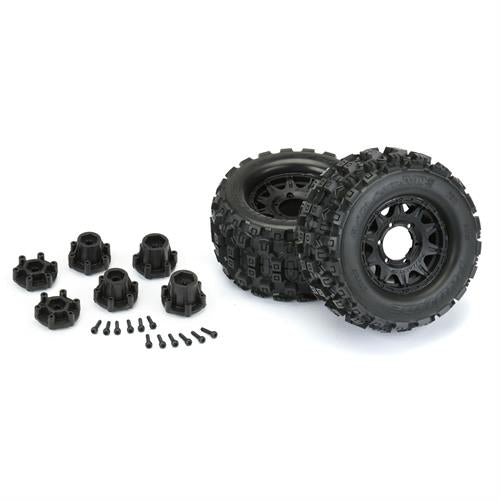 Pro-Line - PL10125-10 - Badlands MX28 2.8" All Terrain dæk på fælge 12 mm hex - Passer til Stampede 2wd/ 4wd - Udskiftelig 6x30 Hex