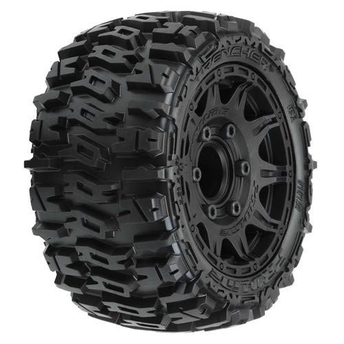 Pro-Line - PRO1015910 - 1/10 Trencher LP F/R 2.8 MT Tires Mounted 12mm/14mm Black Raid (2)