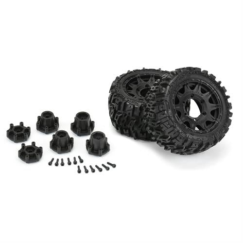 Pro-Line - PRO1015910 - 1/10 Trencher LP F/R 2.8 MT Tires Mounted 12mm/14mm Black Raid (2)