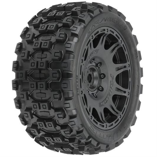 Pro-Line - PL10198-11 -1/6 Badlands MX57 Front/Rear 5.7" Tires Mounted 24mm Black Raid (2)