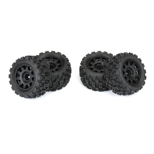 1/18 Badlands MX 1.85 F/R MTD 12mm Black Raid: Granite GROM