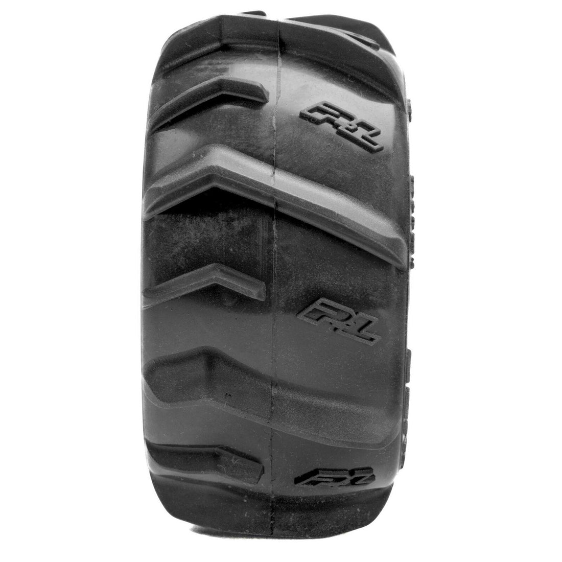 1/16 Dumont Front/Rear Paddle Tires Mounted 12mm Black Split Six (2): ARRMA MINI KRATON