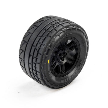 1/16 Menace Front/Rear Street Tires Mounted 12mm Black Split Six (2): ARRMA MINI KRATON
