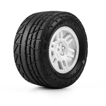 1/16 Menace Front/Rear Street Tires Mounted 12mm White Split Six (2): ARRMA MINI KRATON