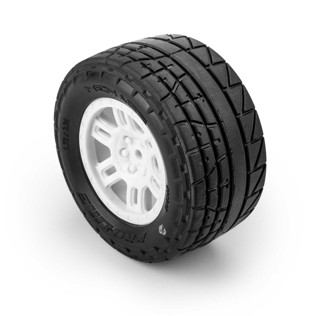 1/16 Menace Front/Rear Street Tires Mounted 12mm White Split Six (2): ARRMA MINI KRATON