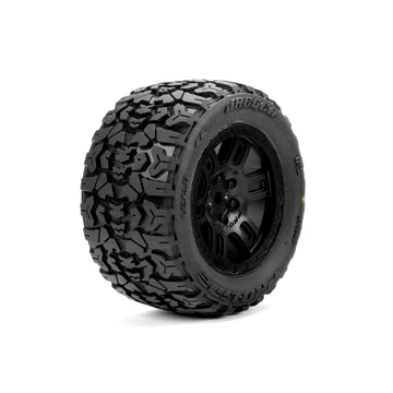 1/16 Jaeger Front/Rear MT Tires Mounted 12mm Black Split Six (2): ARRMA MINI KRATON