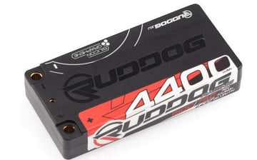 RUDDOG - RP-0678 - 7.6V Lipo Batteri med 4400mAh LCG Shorty - 150C/75C og 5mm guldstik