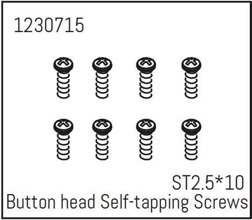 Absima - 1230715 -2.5x10mm Skruer, selvskærende - 8 stk