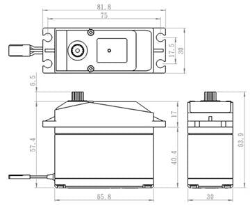 Savox - SV-0236MG - Servo til 1/5 - 0.21 sek/ 30 kg ved 6V - Metal gear