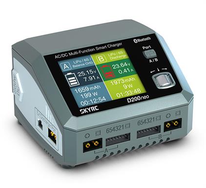 D200neo dobbelt oplader med strømforsyning 2x100W - NiMH og Lipo - 1-6S