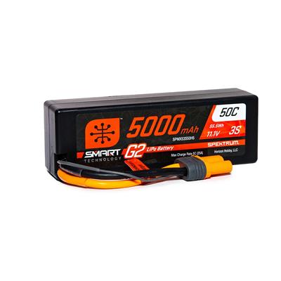 Spektrum - SPMX53S50H5 -11.1V Lipo Smart G2 Batteri med 5000 mAh, 50C i Hardcase med IC5 stik