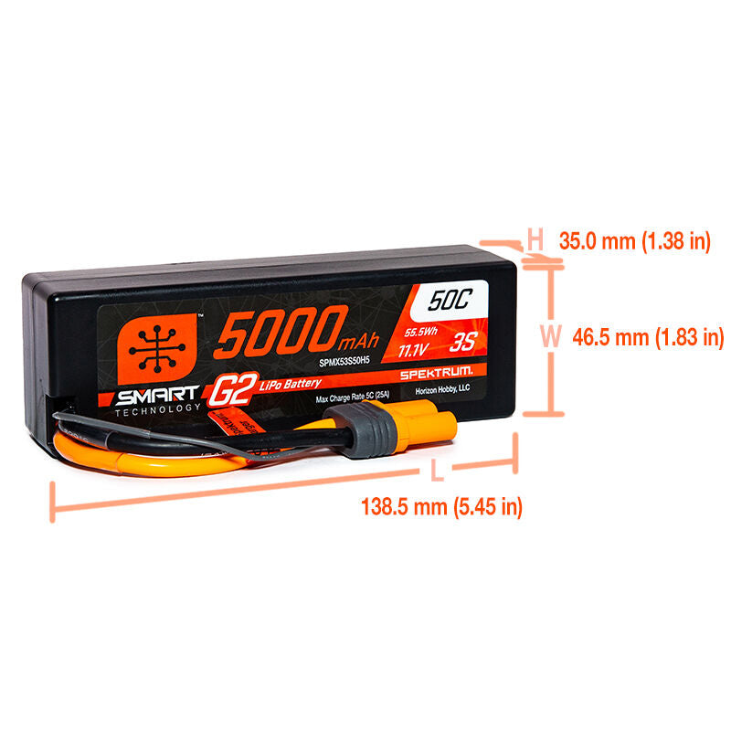 11.1V 4000mAh 3S 30C Smart G2 Hardcase LiPo Battery: IC5