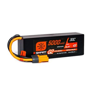 Spektrum - SPMX54S30H5 - 14.8V 5000mAh 4S 30C Smart G2 Hardcase LiPo Battery: IC5