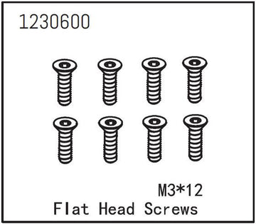 Absima - 1230600 - 3x12mm Skruer, undersænket - 8 stk