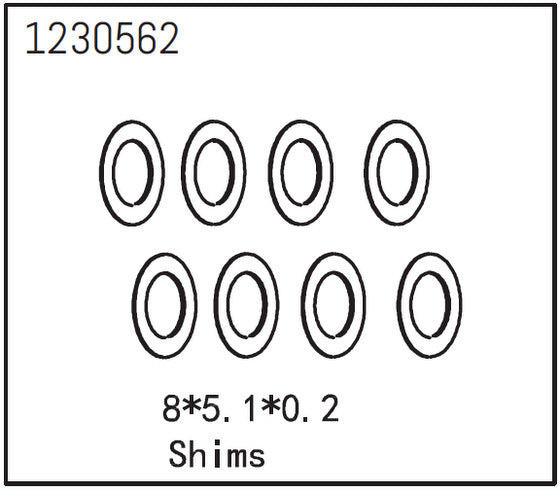 Absima - 1230562 - 5.1x8x0.2mm Skiver  (8)