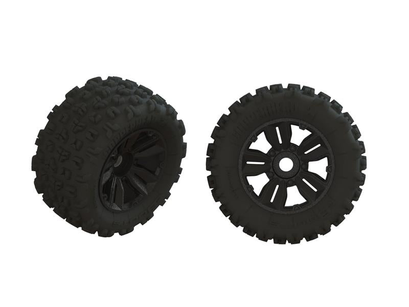 Arrma - ARA550061 - DBOOTS COPPERHEAD2 SB MT Dæk limet på 4.9" fælge med 24mm hex - 2 stk