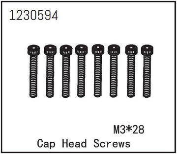 Absima - 1230594 - 3x28mm Skruer med hoved - 8 stk