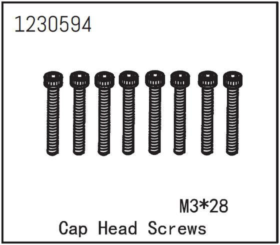 Absima - 1230594 - 3x28mm Skruer med hoved - 8 stk