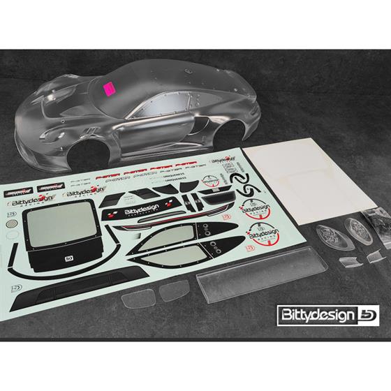 Bittydesign - BDAR7-PG3TR - 1/7 clear body for ARRMA Infraction/Limitless, Pre-Cut, 1.5mm